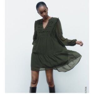 Zara Dark Green Long Sleeve Dress
